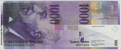 SCHWEIZERISCHE NATIONALBANK 1000 franken 1999