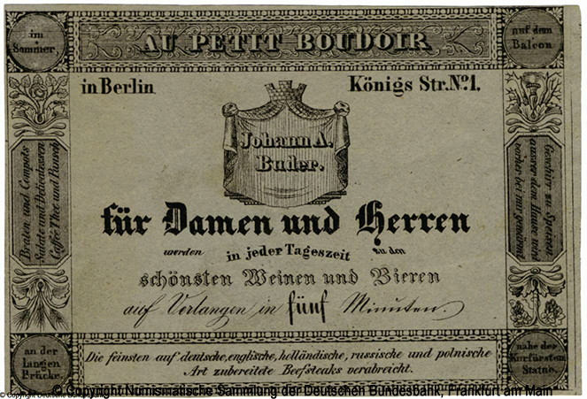 Johann A. Buder / Berlin / 1 Taler 1835