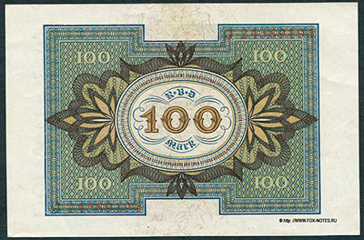 Reichsbanknote. 100 Mark. 1. November 1920.Ro. 67b