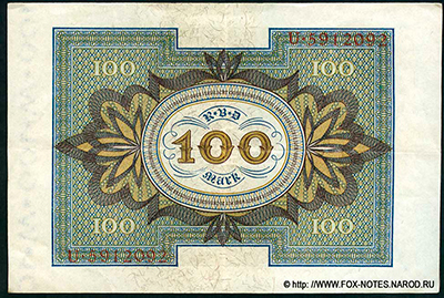 Reichsbanknote. 100 Mark. 1. November 1920.Ro. 67a