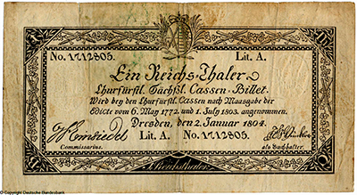 Churfürstlich-Sächsische Cassen 1 Reichsthaler 1804