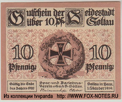 Soltau 10 Pfennig 1919 NOTGELD НОТГЕЛЬД