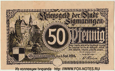 Kriegsgeld der Stadt Silberberg. 50 Pfennig. 1. September 1918. NOTGELD