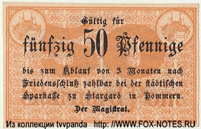 Sparkasse zu Stargard 50 Pfennig 1917 NOTGELD
