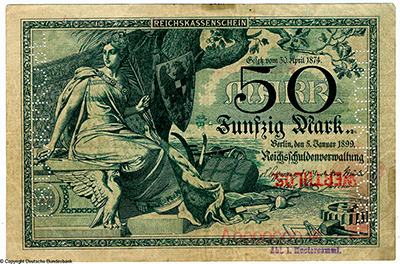 Reichskassenschein. 50 Mark. 5. Januar 1899. SPECIMEN