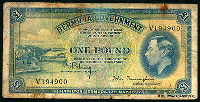 Bermuda Government 1 Pound 1937