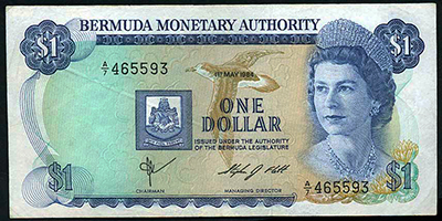 Bermuda Monetary Authority 1 Dollar 1984 