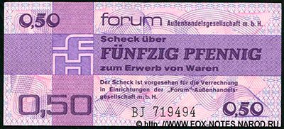 Der Forum Außenhandelsgesellschaft m.b.H. 50 Pfennig БАНКНОТА ГДР