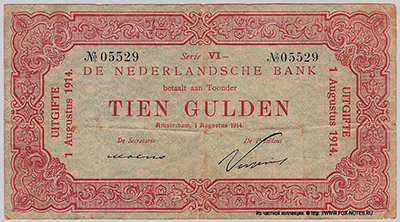 DE NEDERLANDSCHE BANK 10 Gulden 1914