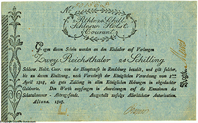 Königliches Finanz-Collegium.  Schein. 2 Reichsthaler 24 Schilling. 1808.