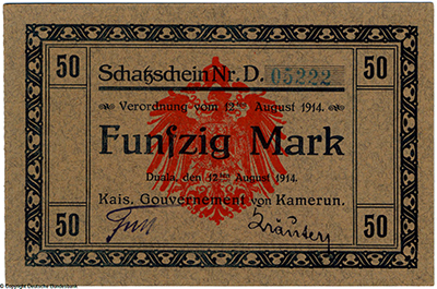 Schatzschein. 50 Mark. 12ten August 1914. Ro.963c