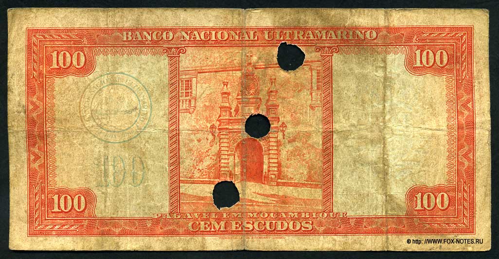 Mozambique. Banknote 100 escudo 1958
