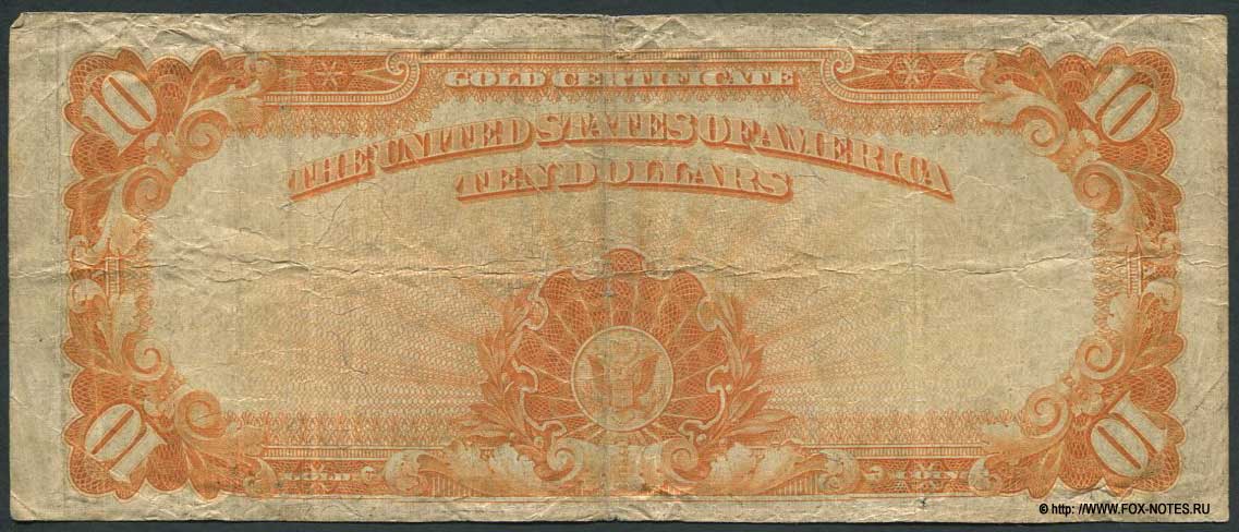Gold Certificates 10 Dollars 1922 US