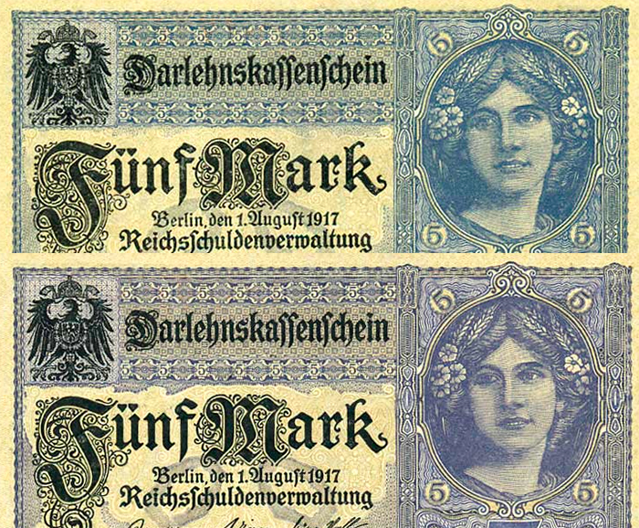 Darlehnskassenschein. 5 Mark. 1. August 1917 / Reichsschuldenverwaltung