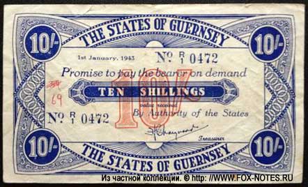 States of Guernsey 10 Shilling 1943