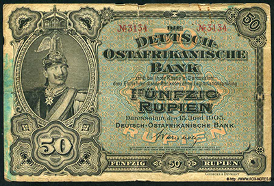 Deutsch-Ostafrika 50 Rupien 1905.