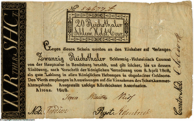 Königliches Finanz-Collegium.  Schein. 20 Reichsthaler. 1808.