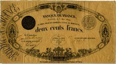 Banque de France 200 франков тип 1848