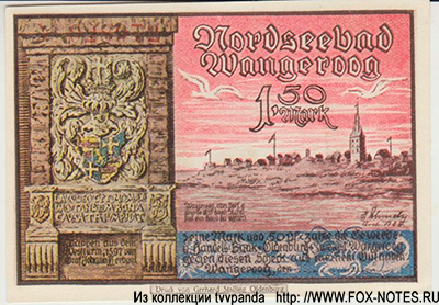 Nordseebad Wangeroog 1,50 Mark notgeld