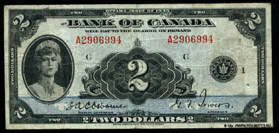 Bank of Canada 2 dollars 1935