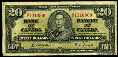 Bank of Canada 20 dollars 1937