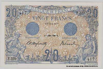 Banque de France 20 francs 1906 bleu