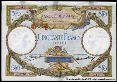 Banque de France 50 francs 1929 L.Platet P.Strohl