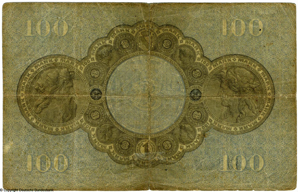 Badische Bank. Bankschein. 100 Mark. 1907.
