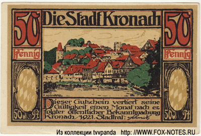 Stadt Kronach 50  1921  