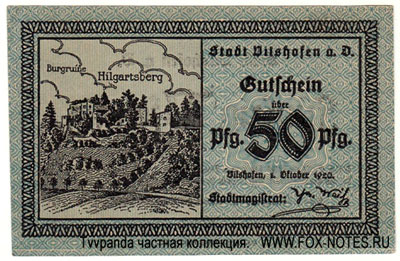 Stadt Vilshofen an der Donau 50 pfennig 1920 notgeld