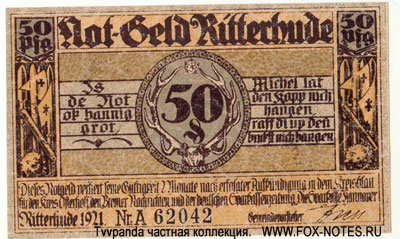 Notgeld Ritterhude. 50 Pfennig 1921.