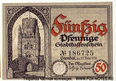 Stadt Aken 50 Pfennig 1920 Notgeld