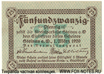 Kreissparkasse Steinau an der Oder 25 Pfennig 1920