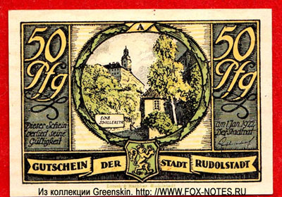 Stadt Rudolstadt 50 Pfennig 1921
