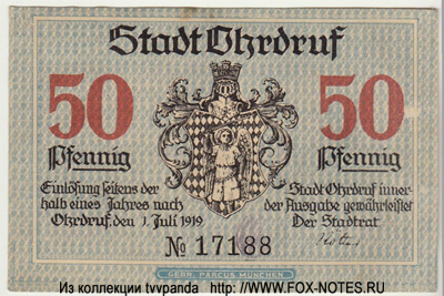 Stadt Ohrdruf 50 Pfennig 1919 / NOTGELD