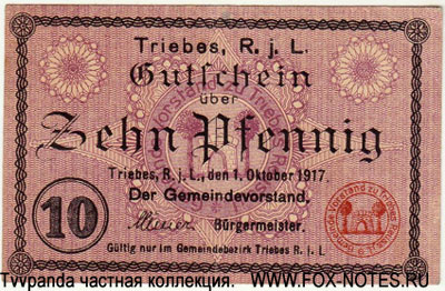 Triebes 10 Pfennig 1917 NOTGELD