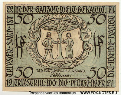 Stadtgemeinde Triptis 50 pfennig 1921 notgeld