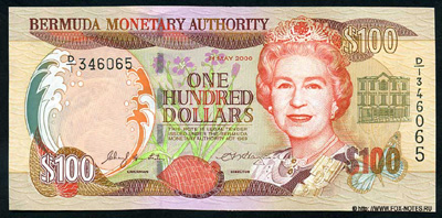 Bermuda Monetary Authority 100 Dollars 2000 