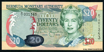 Bermuda Monetary Authority 20 Dollars 2000 
