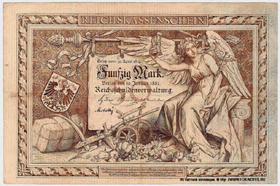 Reichskassenschein. 50 Mark. 10. Januar 1882. Deutsches Reich