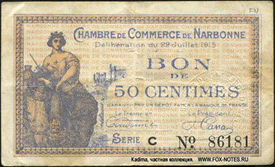 Chambre de Commerce de Narbonne 50 Centimes