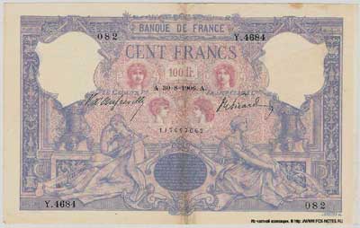 Banque de France 100 франков тип 1888 г.  "bleu et rose"