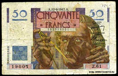 Banque de France 50 Francs 1947  P.Rousseau P.Gargam