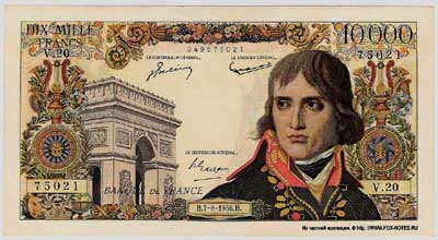 Banque de France 10000 франков тип 1955 г. "Bonaparte"