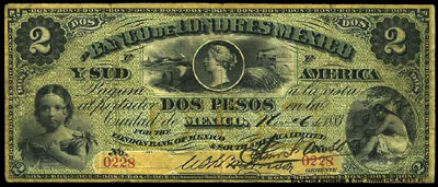 Banco de Londres y México 2 Pesos 1883 /  
