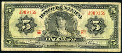 Banco de México 5 Pesos 1961 /  