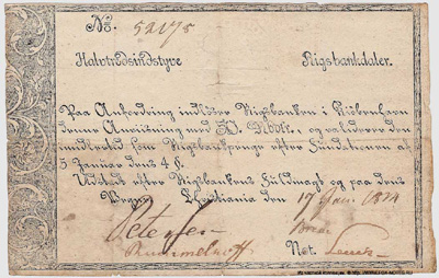 Rigsbankens Norske Avdeling. 50 Rigsbankdaler 1813.  
