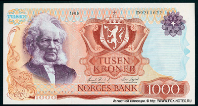 NORGES BANK 1000  1986  