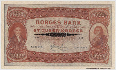 NORGES BANK 1000  1946  