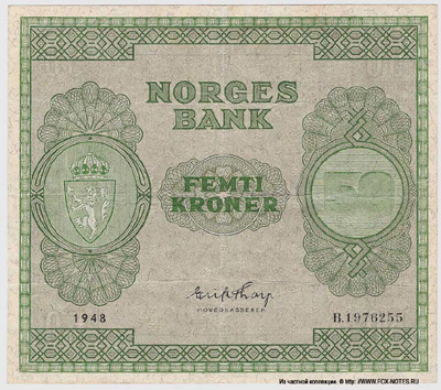 NORGES BANK 50  1948  